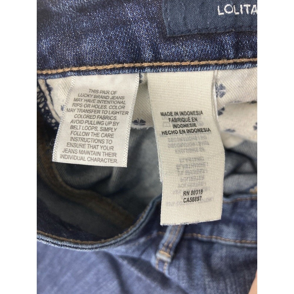 Lucky Brand Lolita Crop Low Rise Raw Hem Jeans Womens Blue Size 29 - Picture 16 of 16